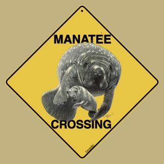 Manatee Crossing Sign New 12x12 Metal Allweather Dugong