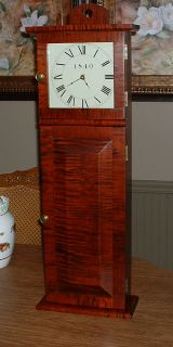Highly Figured  Tiger Maple Reproduction Shaker Hanging Clock With