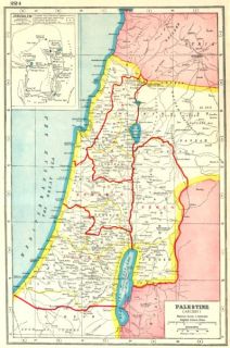 PALESTINE ANCIENTIsrael. Judea Perea Samaria Gallilee;Inset Jerusalem