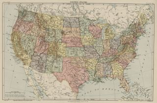 This color map of United States was included in Encylopaedia