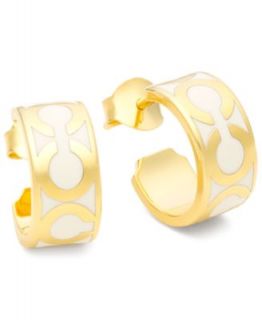 COACH SMALL OP ART HOOP EARRINGS