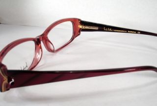 Nicole Miller Eyeglass Eyewear Frame Bellisima Beet Red Plastic Women