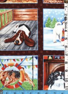 Fabric Marcus A Dogs Life Postcards Monthly Calendar Dogs 13 Images