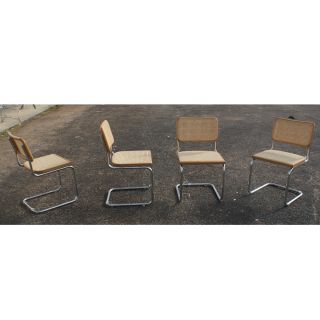Marcel Breuer Cesca Style Chairs Tubular Cane