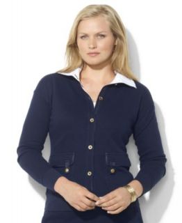 Lauren Ralph Lauren Plus SIze Jacket, Cotton Moto Sweater