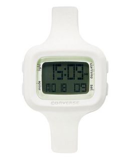 Converse Watch, Womens Digital Understatement White Silicone Strap