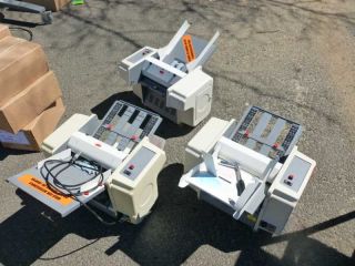 Lot of 3 Edge Paper Folding Machines w 8 Cases of Paper