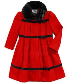 Rothschild Kids Jacket, Girls and Little Girls Velvet Bow Trim Coat
