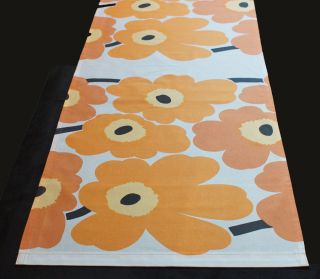 Modern Retro Marimekko Unikko Fabric Table Runner in Orange Shades
