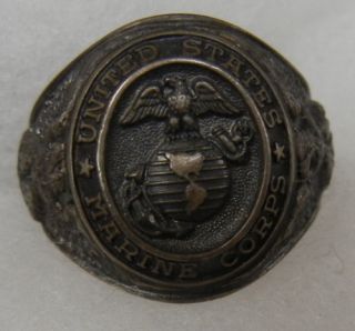 Sterling WW2 United States Marine Corps USMC EGA Ring