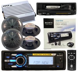 Sony DSX MS60 Marine  Radio Stereo 4 Speakers Amp