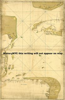 1700s Nautical Map Florida Keys Caribbean to Nicaragua