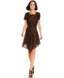 W118 by Walter Baker Dress, Three Quarter Crew Neck Lace Floral