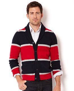 Nautica Sweaters, Striped Shawl Cardigan Sweaters   Mens Sweaters