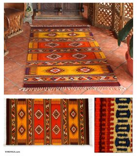 Hand Loomed Brown Zapotec Wool Area Rug 5x7 Novica Mexico
