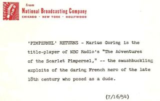 Marius Goring in The Adventures of The Scarlet Pimpernel Original