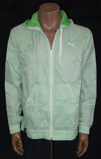 New Puma Transparent Jacket Windbreaker Hoodie Full Zip Mens Size XL