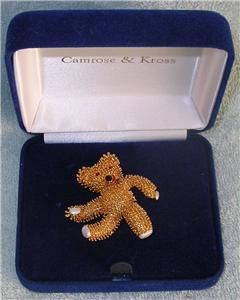 Bear Pin Brooch JBK by Camrose Kross Jackie Kennedy Collection