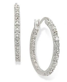Victoria Townsend Sterling Silver Earrings, Diamond Accent Hoop