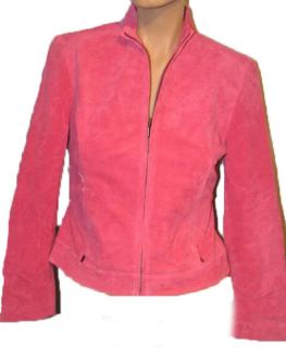 Valerie Stevens Pink Leather Jacket Womens s $168