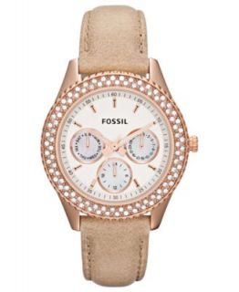 Fossil Watch, Womens Emma Winter White Leather Strap 38mm ES3189