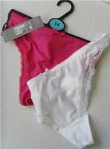 Marks and Spencer Twin Pack Pink and White Bra and Thong Set 38B and