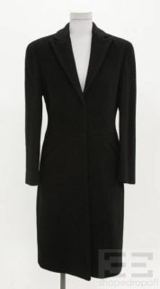 Marlowe Black Baby Alpaca Wool 3 4 Length Coat Fringe Scarf Jacket