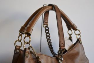 Burberry $995 Brown Marsden Buffalo Leather Convertible Purse Bag Hobo