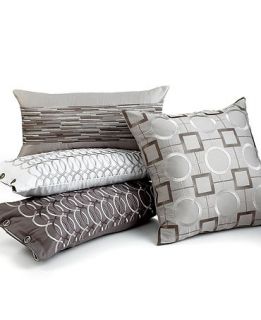 Hotel Collection Bedding, Charcoal Rings 12 x 24 Decorative Pillow