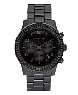 Michael Kors Watch, Womens Runway Blackout Black Ceramic Bracelet