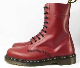 New Dr Martens 1490 Oxblood Cherry Boot 10 Hole Eyelet