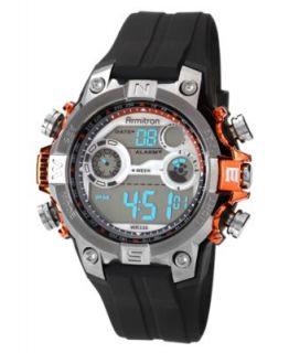 Armitron Watch, Mens Digital Black Polyurethane Strap 43mm 40 8251ORG