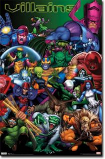 Marvel Villains Diptych Poster Comics Heroes Art 22x34