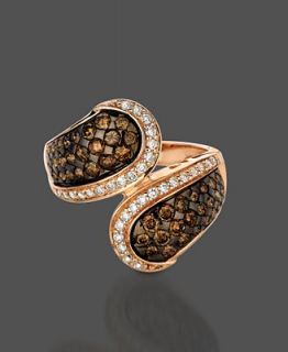 Le Vian Diamond Ring, 14k Rose Gold Chocolate and White Diamond Wrap
