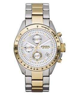 Fossil Watch, Mens Chronograph Decker Two Tone Stainless Steel