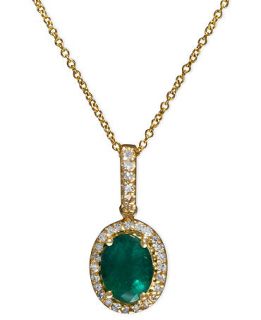 Effy Collection 14k Gold Necklace, Emerald (1 3/8 ct. t.w.) and