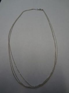 Sterling Silver Triple Strand Necklace Mark XS 18 inches Long