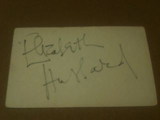Elizabeth Hubbard actress Signed cut Autograph. Original autograph on