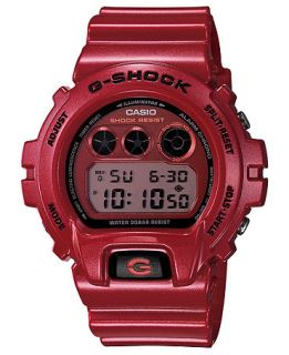 Shock Watch, Mens Digital Red Resin Strap 50x53mm DW6900MF 4   All