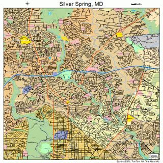 Silver Spring Maryland Street Road Map MD Atlas Poste