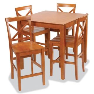 Stakmore Metro Style Pub Table and Chairs Set Harvest