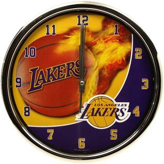 Los Angeles Lakers Sportsball Chrome Clock