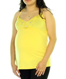 Womans Plus Size Flirty Yellow Maternity Top 1XL 14 16