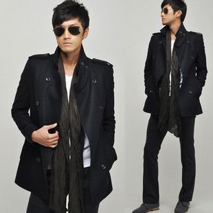 2011 Men Style Slim Fit D Breasted Trench Coat Jacket