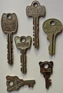 Vintage Antique Master Lock Co Keys Lion Milwaukee Wisconsin USA