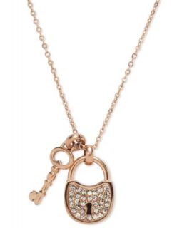 Juicy Couture Necklace, Rose Gold Tone Puffed Heart Pendant Necklace