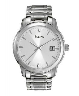 Bulova Watch, Mens Stainless Steel Bracelet 96B105