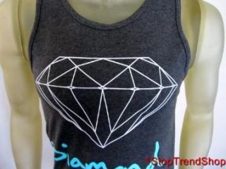 Diamond Supply Co Charcoal Gray Tank Top Mens Shirt Skate Size XL $30