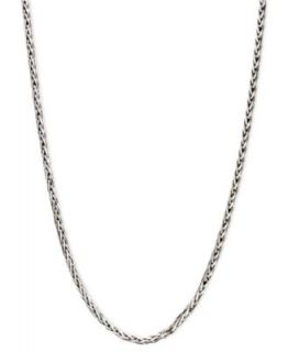 14k White Gold Necklace, 16 Diamond Cut Wheat Chain   Necklaces