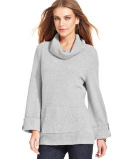 Style&co. Sweater, Long Sleeve Metallic Print   Womens Sweaters   